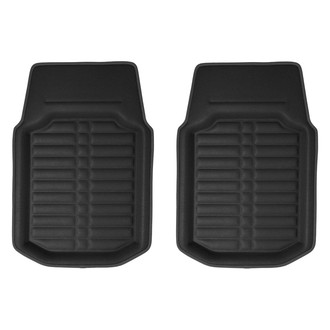FH Group® - Deep Tray Non-Slip 1st Row Black Leather Floor Mats