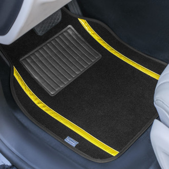 FH Group® - Galaxy13 1st & 2nd Row Yellow Carpet Floor Mat Set