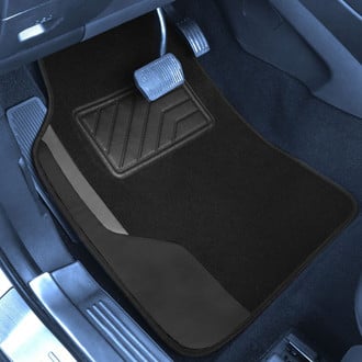 FH Group® - Color-Block 1st & 2nd Row Black Carpet Floor Mat Set