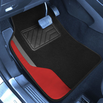 FH Group® - Color-Block 1st & 2nd Row Red Carpet Floor Mat Set