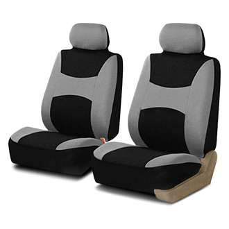 FH Group® - Light & Breezy Flat Cloth 1st Row Gray & Black Seat Covers