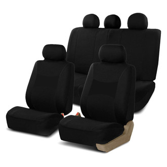 FH Group® - Light & Breezy Flat Cloth 1st & 2nd Row Black Seat Covers