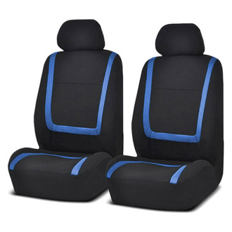 FH Group® - Unique Flat Cloth 1st Row Black & Blue Seat Covers