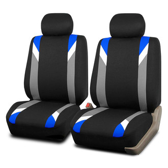 FH Group® - Premium Modernistic 1st Row Black & Blue Seat Covers