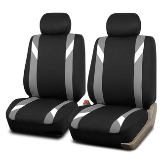 FH Group® - Premium Modernistic 1st Row Black & Gray Seat Covers