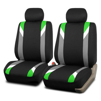 FH Group® - Premium Modernistic 1st Row Black & Green Seat Covers
