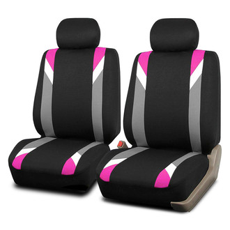 FH Group® - Premium Modernistic 1st Row Black & Pink Seat Covers