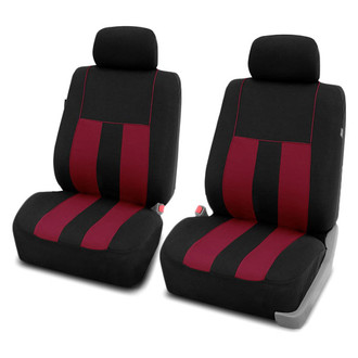 FH Group® - Striking Striped 1st Row Black & Burgundy Seat Covers