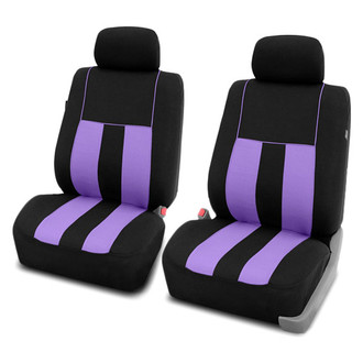 FH Group® - Striking Striped 1st Row Black & Purple Seat Covers