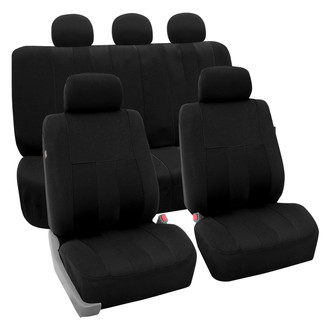 FH Group® - Striking Striped 1st & 2nd Row Black Seat Covers
