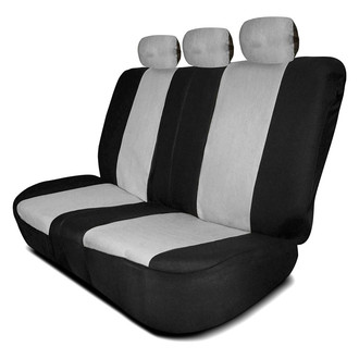 FH Group® - Full Coverage Flat Cloth 2nd Row Black & Gray Seat Covers