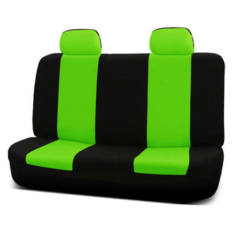 FH Group® - Flat Cloth 2nd Row Black & Green Seat Covers