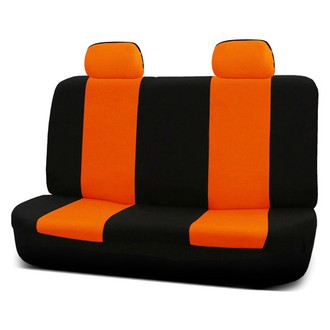 FH Group® - Flat Cloth 2nd Row Black & Orange Seat Covers