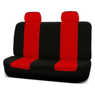 FH Group® - Flat Cloth 2nd Row Black & Red Seat Covers