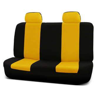FH Group® - Flat Cloth 2nd Row Black & Yellow Seat Covers