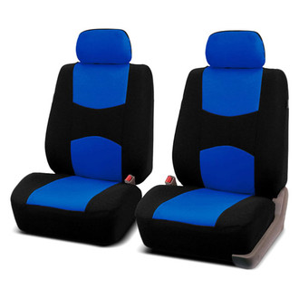 FH Group® - Flat Cloth 1st Row Black & Blue Seat Covers