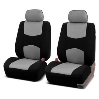 FH Group® - Flat Cloth 1st Row Black & Gray Seat Covers