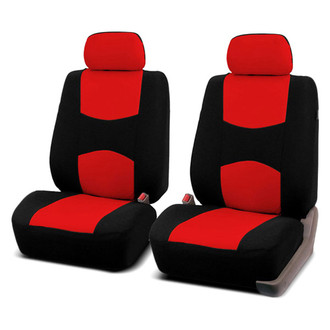 FH Group® - Flat Cloth 1st Row Black & Red Seat Covers