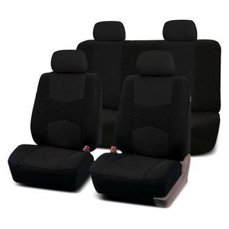 FH Group® - Flat Cloth 1st & 2nd Row Black Seat Covers