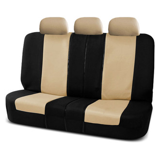 FH Group® - Multifunctional Flat Cloth 2nd Row Black & Beige Seat Covers