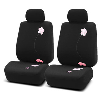 FH Group® - Floral 1st Row Black Seat Covers
