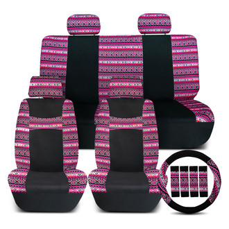 FH Group® - Mesa57 Southwestern Print 1st & 2nd Row Pink Seat Covers