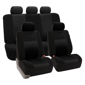 FH Group® - Trendy Elegance 3D Air Mesh 1st & 2nd Row Black Seat Covers