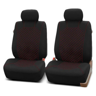FH Group® - Quilted Flat Cloth 1st Row Red Stitch Seat Covers