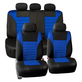 FH Group® - Premium 3D Air Mesh 1st & 2nd Row Black & Blue Seat Covers