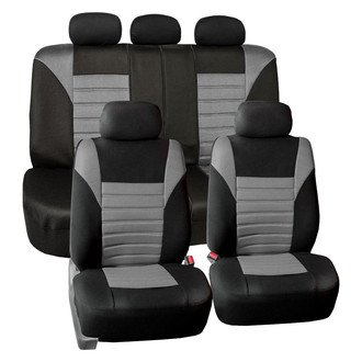 FH Group® - Premium 3D Air Mesh 1st & 2nd Row Black & Gray Seat Covers