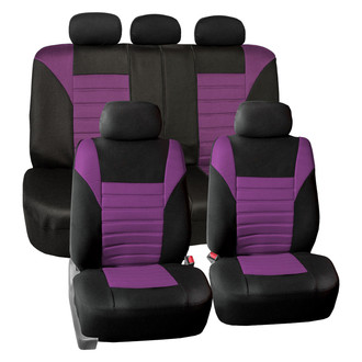 FH Group® - Premium 3D Air Mesh 1st & 2nd Row Black & Purple Seat Covers