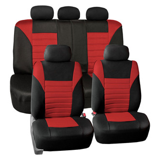 FH Group® - Premium 3D Air Mesh 1st & 2nd Row Black & Red Seat Covers