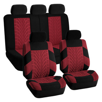 FH Group® - Travel Master 1st & 2nd Row Black & Burgundy Seat Covers