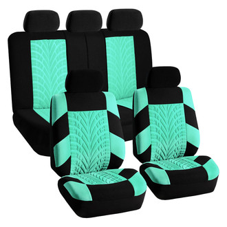 FH Group® - Travel Master 1st & 2nd Row Black & Mint Seat Covers