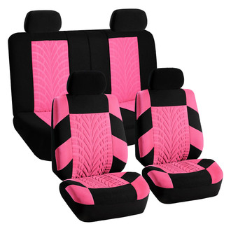 FH Group® - Travel Master 1st & 2nd Row Black & Pink Seat Covers