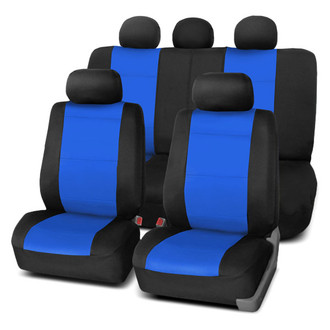 FH Group® - Neoprene 1st & 2nd Row Black & Blue Seat Covers