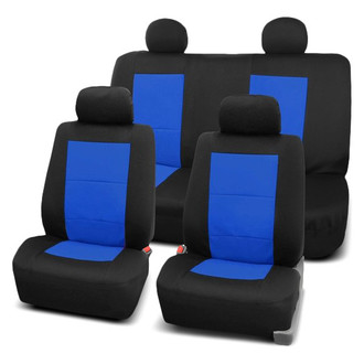 FH Group® - Premium Waterproof 1st & 2nd Row Black & Blue Seat Covers