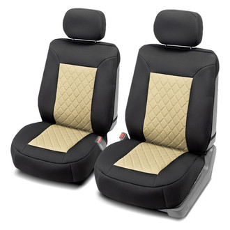 FH Group® - Neosupreme Deluxe 1st Row Black & Beige Seat Cushions