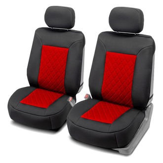 FH Group® - Neosupreme Deluxe 1st Row Black & Red Seat Cushions