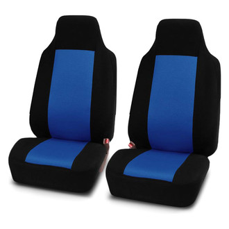 FH Group® - Classic Cloth 1st Row Black & Blue Seat Covers