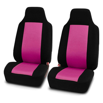 FH Group® - Classic Cloth 1st Row Black & Pink Seat Covers