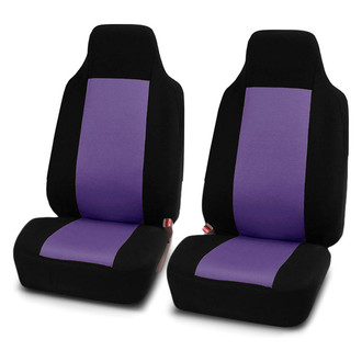 FH Group® - Classic Cloth 1st Row Black & Purple Seat Covers