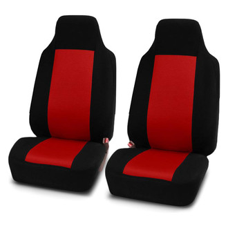 FH Group® - Classic Cloth 1st Row Black & Red Seat Covers