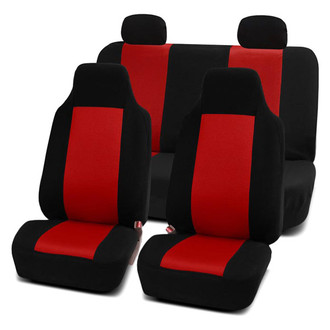 FH Group® - Classic Cloth 1st & 2nd Row Black & Red Seat Covers