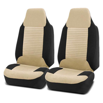 FH Group® - Premium Fabric 1st Row Black & Beige Seat Covers