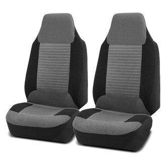 FH Group® - Premium Fabric 1st Row Black & Gray Seat Covers