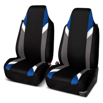 FH Group® - Supreme Modernistic 1st Row Black & Blue Seat Covers