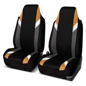 FH Group® - Supreme Modernistic 1st Row Black & Orange Seat Covers