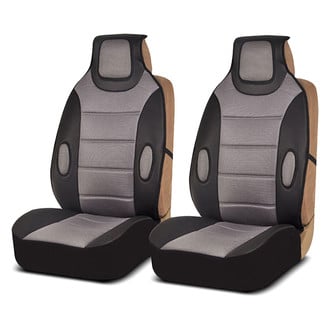 FH Group® - Leatherette 1st Row Black & Gray Cushion Pads with 3D Air Mesh