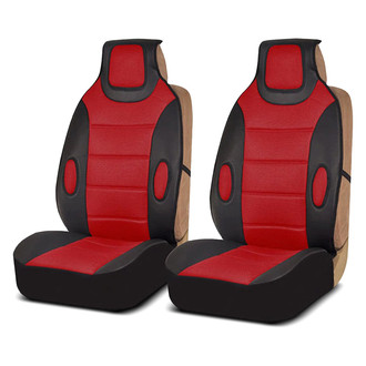 FH Group® - Leatherette 1st Row Black & Red Cushion Pads with 3D Air Mesh